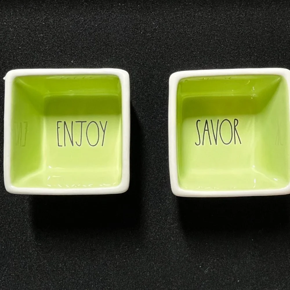Rae Dunn Savor & Enjoy 3x3 Snack Set-FREE SHIPPING